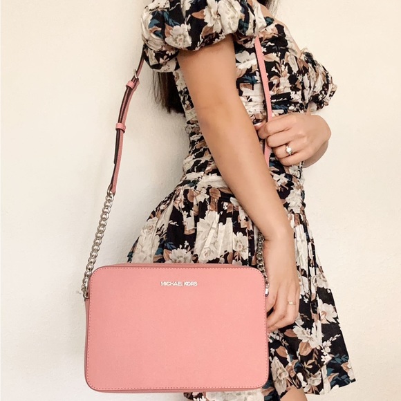 Michael Kors Handbags - Michael Kors Jet Set Large East West Saffiano Leather Crossbody Bag Primrose